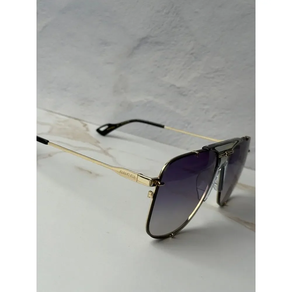 NEW Gucci GG0739SA Grey Oversized Aviator Unisex Sunglasses
